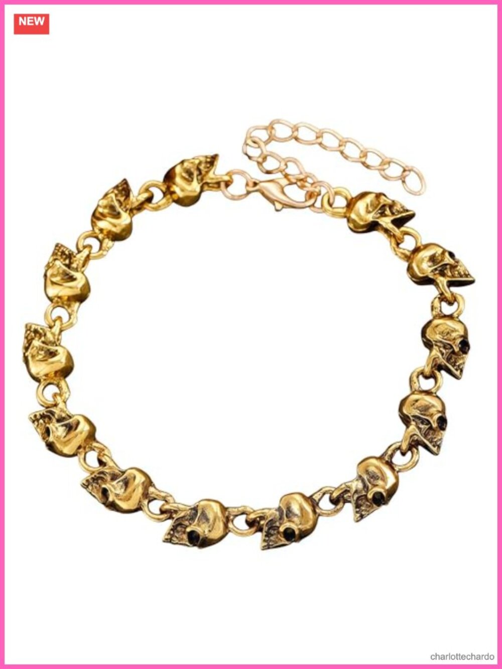 Skull Skeleton Stainless Steel Link Chain Unisex Bracelet